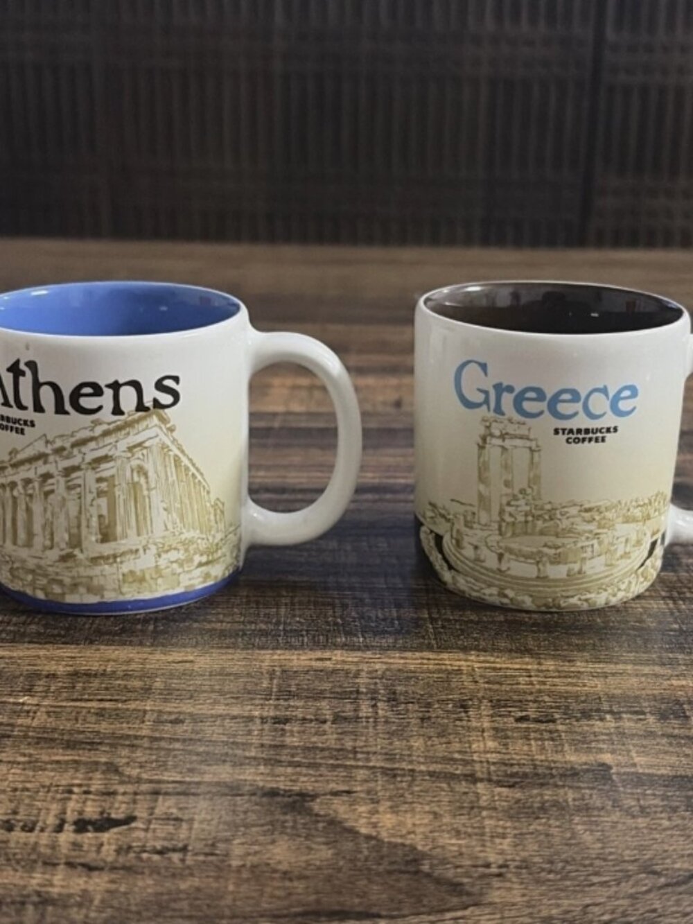 Starbucks Athens Greece Demitasse Espresso Mugs 3 oz Set of 2 2017 Global Icon